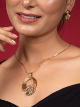 24K Gold-Plated Zircon and Green Stone Accents Jewelry Set