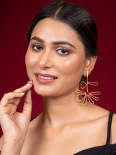 Designer Floral Red Drop Dangle Earrings