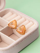 Peach Gleam CZ Diamond Stud Earrings