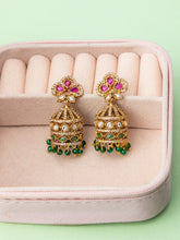 Vibrant Elegance Gold-Plated Jhumka Earrings