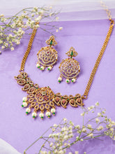 Riwaayat Gold-Plated American Diamond Necklace Set