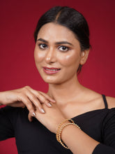 Ethnic 24K Gold Plated Black Stone Bangles (Set of 2)