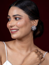 Designer Blue American Diamond Luxury Big Stud Earrings