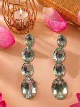 18k Gold Plated Party Wear Light Green Drop Earrings