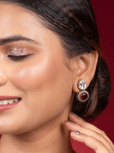 Ethnic Pink Stone and Kundan Drop Earrings