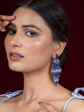 Blue Rhinestone Cz Party-wear Earring