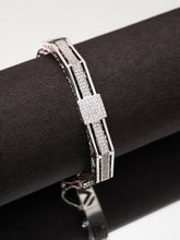 Silver Plated White American Diamond Openable Bracelet