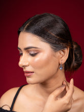 Antique Silver-Plated Blue Stone Elegant Earring