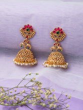 Gulbahar Gold-Plated Traditional Jhumka Earrings
