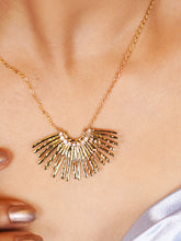 Fancy Gold-Plated Spike AD Studded Pendant Chain