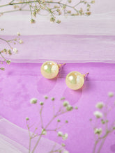 Vibrant Round Yellow Stud Earrings