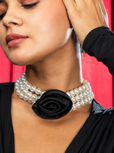 Black Rose Elegance Triple Pearl Necklace