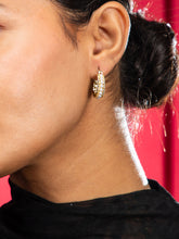 Classic Pearl Charm Round Gold Plated Earrings