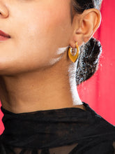 Golden HeartLoop Statement Earrings