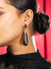 Black and Golden Noir Drop Statement Earrings