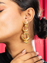 Golden Crescent Ghungroo Dangler Earrings