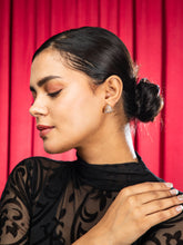 Gleaming Triangle White Stone Earrings