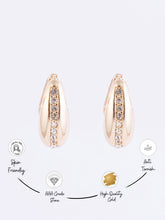24K Gold Plated Crescent Shine AD Earrings