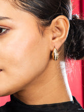 24K Gold Plated Crescent Shine AD Earrings