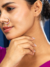 Ethnic Gold Plated White Pink Ad Nose Ring