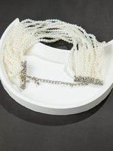 White Faux Pearl Multilayer Choker Necklace