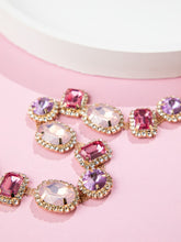 Gold Plated Pink Stone and white CZ Necklace