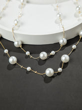 Double Layered White Faux Pearl Necklace