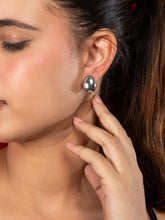 Silver Plated Spherical Stud Earrings
