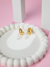 Gold Plated Crescent Stud Earrings with Star Design