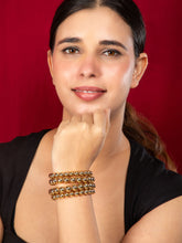 Multilayered Gold Plated Pearl Bracelet