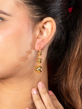 24K Gold Plated Tennis Ball Dangler Earrings