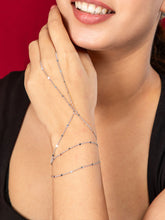 Rhodium Plated Silver Hand Harness Bracelet