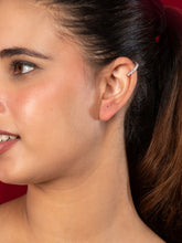 Rhodium Plated Hoop Earrings with White American Diamonds