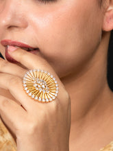 Gold Plated American Diamond Adjustable Finger Ring