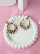 Gold Plated Round Kundan Dangler Earrings