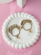 Gold Plated Round Kundan Dangler Earrings