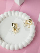 Gold Plated Heart Shaped Earrings with White Faux Pearls