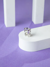 Rhodium Plated White CZ Stone Ear Cuff