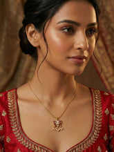 Matte Gold Plated Lotus Pendant Necklace