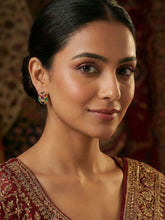 Matte Gold Plated Multi Color Stone Water Drop Earrings