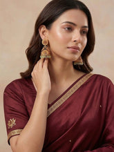 24k Gold Plated Ruby Emerald Studded Peacock Jhumka Earrings