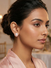 Big Round Baby Pink Statement Stud Earrings