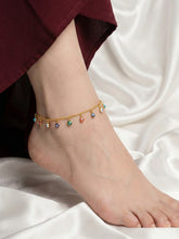 Gold Plated Multicolor Evil Eye Chain Bracelet