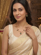 24k Gold Plated Meenakari work Leaf Style Necklace Earring Set