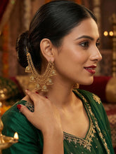 Ethnic 24k Gold Plated Multi Layer 6 Jhumki Ear Chain