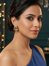 Stylish Fancy Dual Tone Triangle Shape Stud Earrings