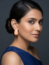 Peach Waterdrop Style Gold Plated Stud Earrings