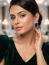 Elegant Silver Plated Triple Layer Drop Earrings