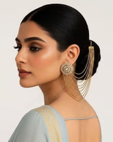 Niscka Regal 24K Gold Plated Kundan Pearl Ear Chai