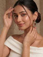 Gold Plated Multicolor Water Drop Statement Earrings